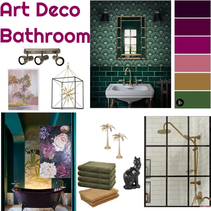 Art Deco bathroom mood board Mood Board by Bricks and Beams on Style Sourcebook