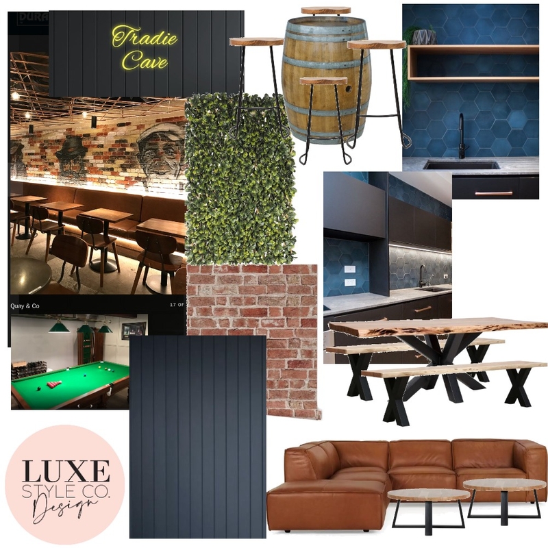 Tradie Cave Mood Board by Luxe Style Co. on Style Sourcebook