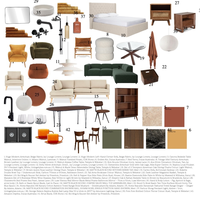 mid century modern hotel suite Mood Board by leilanichallis on Style Sourcebook