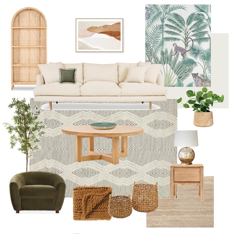 Soft Jungle Living Room Mood Board by westofhere on Style Sourcebook