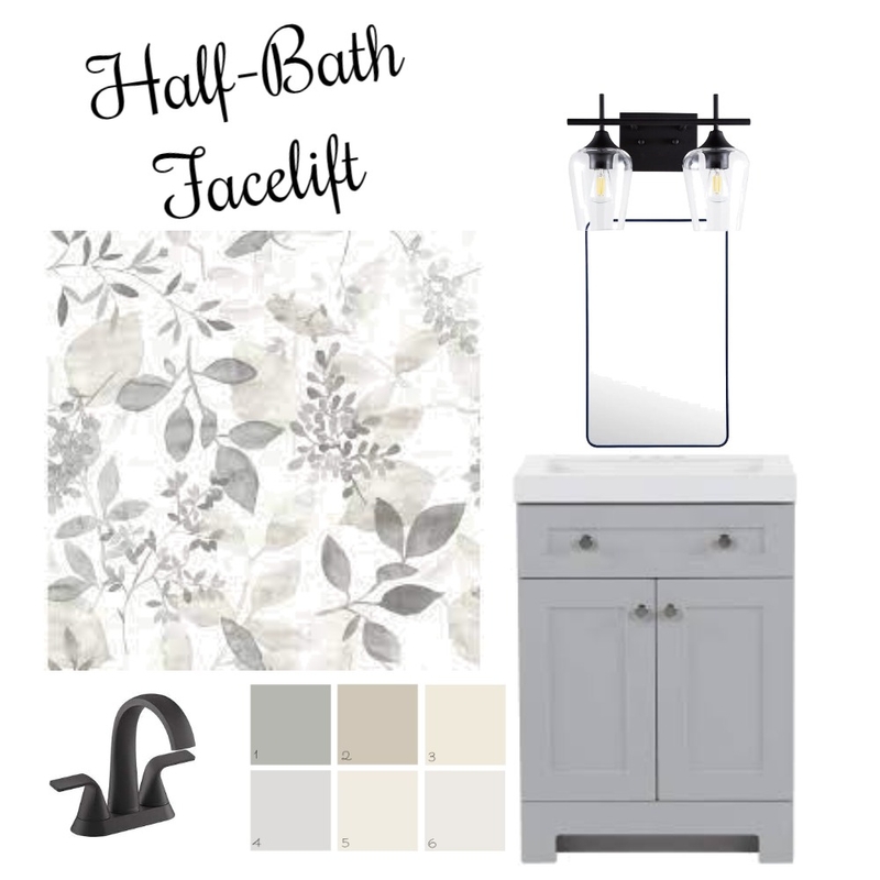 Half Bath Square Mirror Mood Board by schernichky on Style Sourcebook