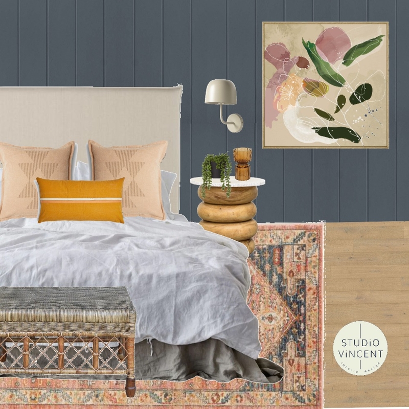 Cozy Bedroom HArdie Groove Salmon Mood Board by Studio Vincent on Style Sourcebook