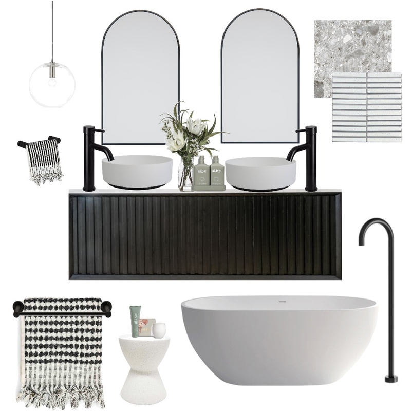 Monochrome Bathroom Design Mood Board by ESST. INTERIORS on Style Sourcebook