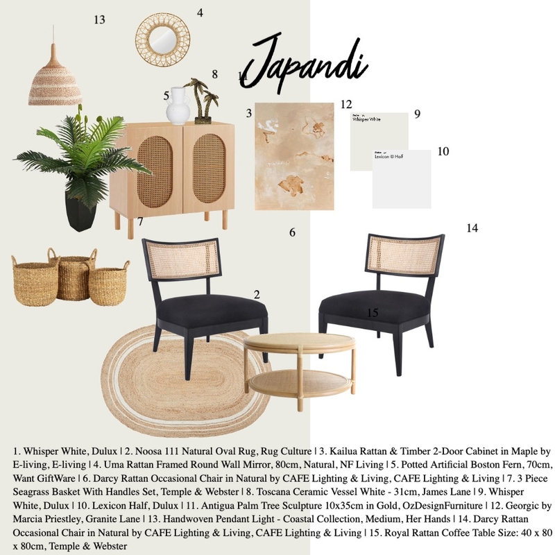 JAPANDI - Sample Board Mood Board by NadyaAfri on Style Sourcebook