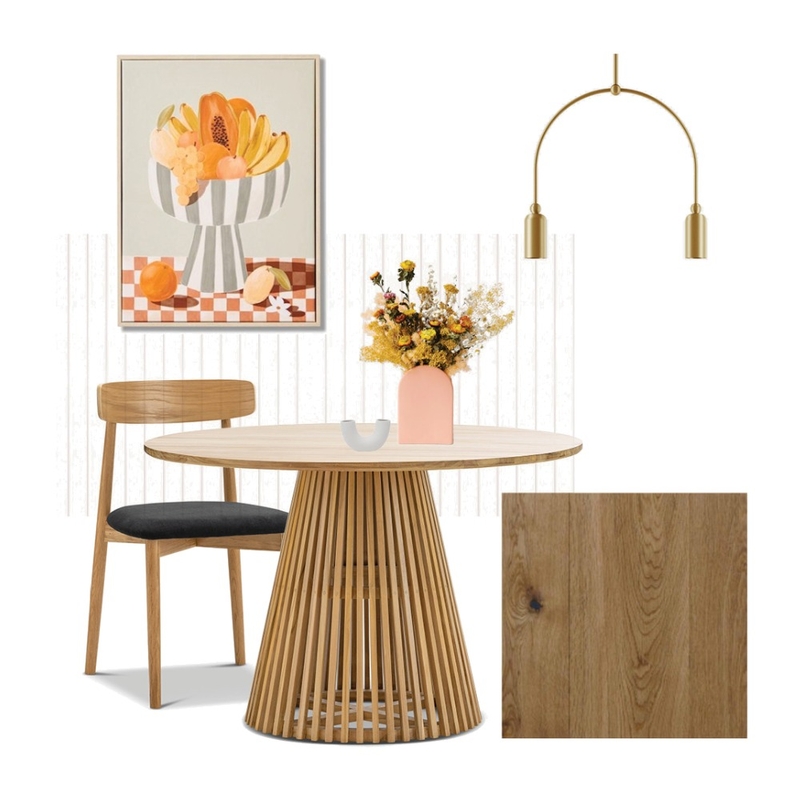 Gold & Warm Oak Dining Room Mood Board by L3 Home on Style Sourcebook