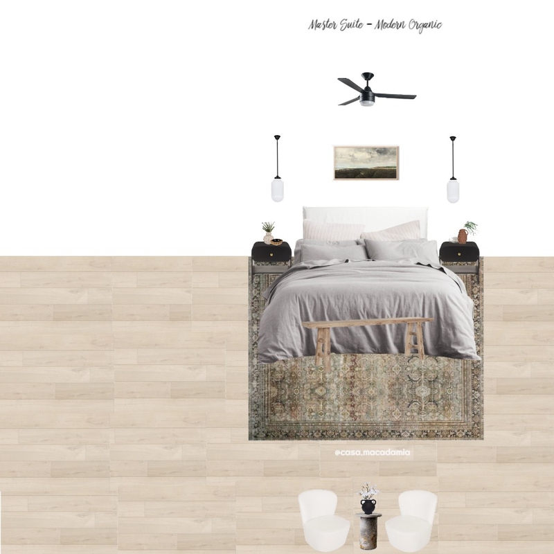 Master Suite - Modern Organic (Layla 1 - Perry Black - 2x Boucle Chair) Mood Board by Casa Macadamia on Style Sourcebook