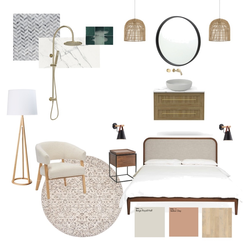 standard bedroom and ensuite bathroom Mood Board by justingorne on Style Sourcebook