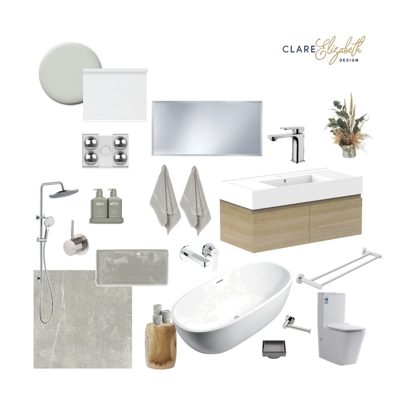 Bathroom Mood Board by Clare Elizabeth Design on Style Sourcebook