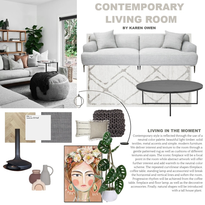 Contemporary Living Room Mood Board by karenhender@gmail.com on Style Sourcebook