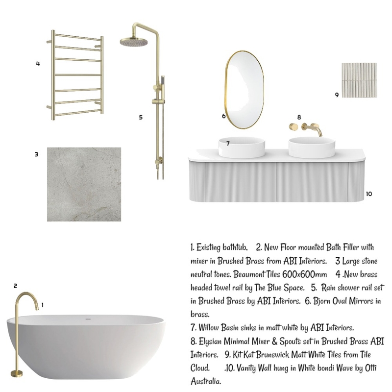 Ensuite Mood Board by Botanical Styling & Design on Style Sourcebook