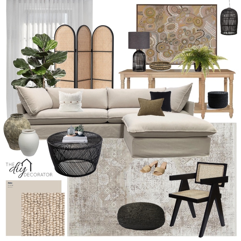 Neutral lounge room Mood Board by Thediydecorator on Style Sourcebook