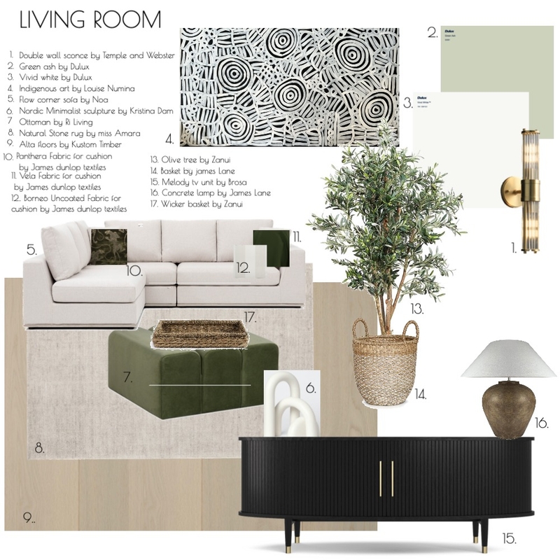 MOD 9 LIVING ROOM Mood Board by bekbatham on Style Sourcebook