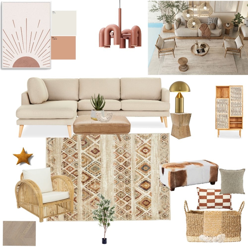 Boho living room Mood Board by MOSS on Style Sourcebook