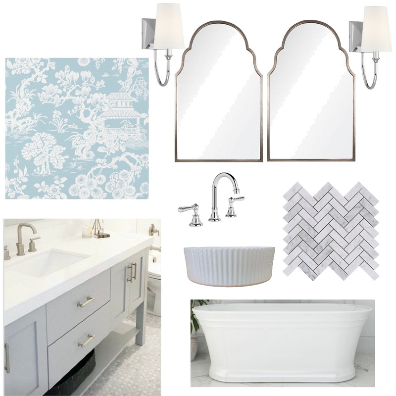 Kids Bathroom Spa Blue Wallpaper Mood Board by Tamalina on Style Sourcebook