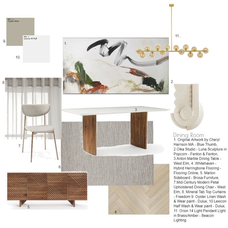 Dining Room $10K Mood Board by Designlust on Style Sourcebook