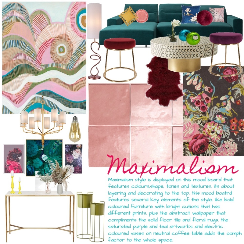 maximalism Mood Board by Manahil Panezai on Style Sourcebook