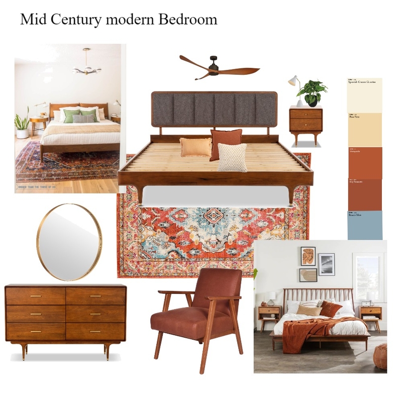 Mid century modern bedroom inspirational Mood Board by Hana on Style Sourcebook