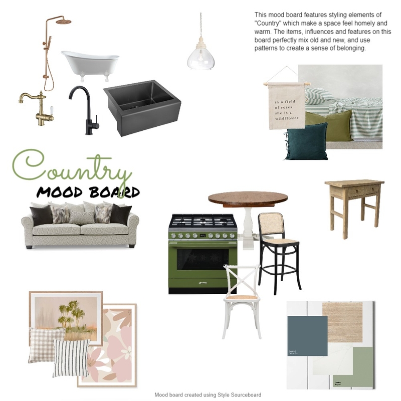 Mod 3, Assignment Part A - Country Mood Board by JessPitman on Style Sourcebook