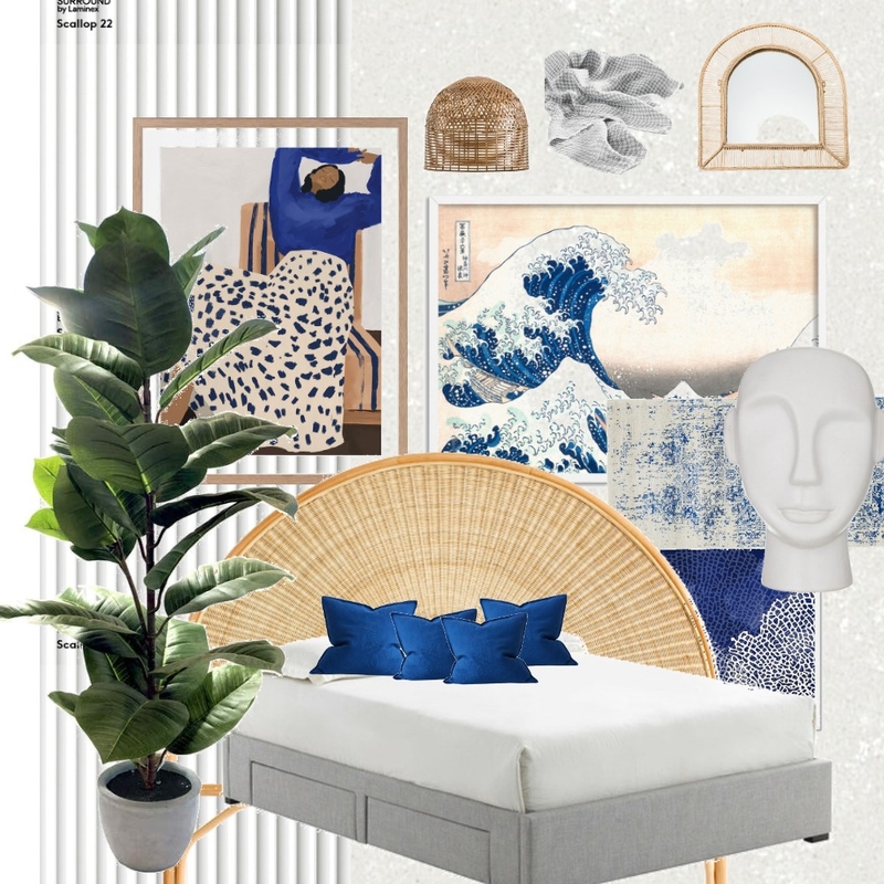 Blue + Wicker Mood Board by designer dodo on Style Sourcebook