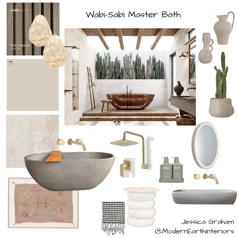 Wabi Sabi Bathroom Mood Board by Modern Earth Interiors on Style Sourcebook