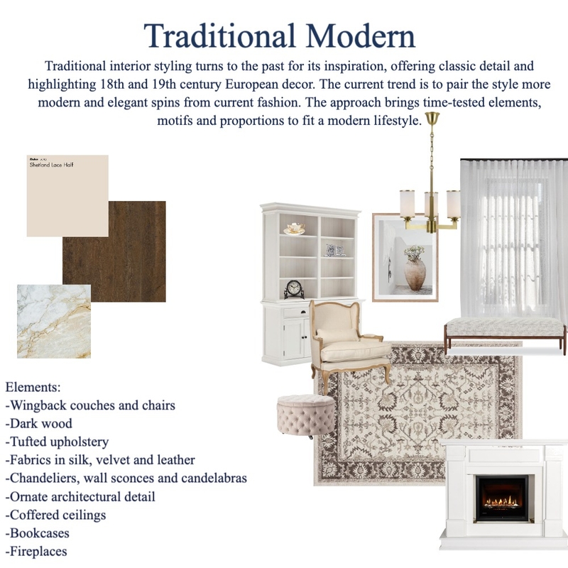 Traditional Modern Mood Board by honi on Style Sourcebook