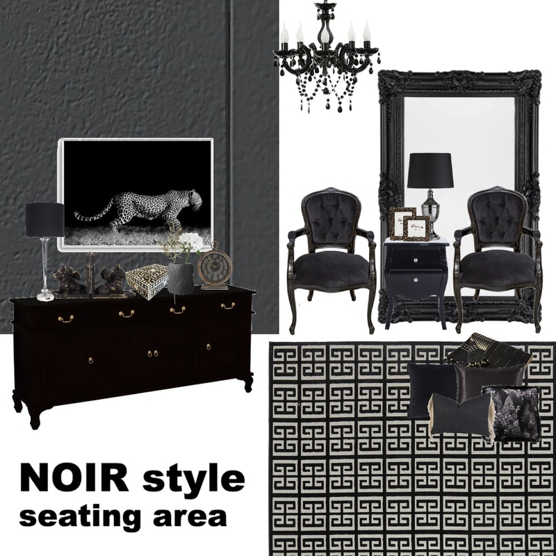 Noir Seating Area Mood Board by Design Decor Decoded on Style Sourcebook