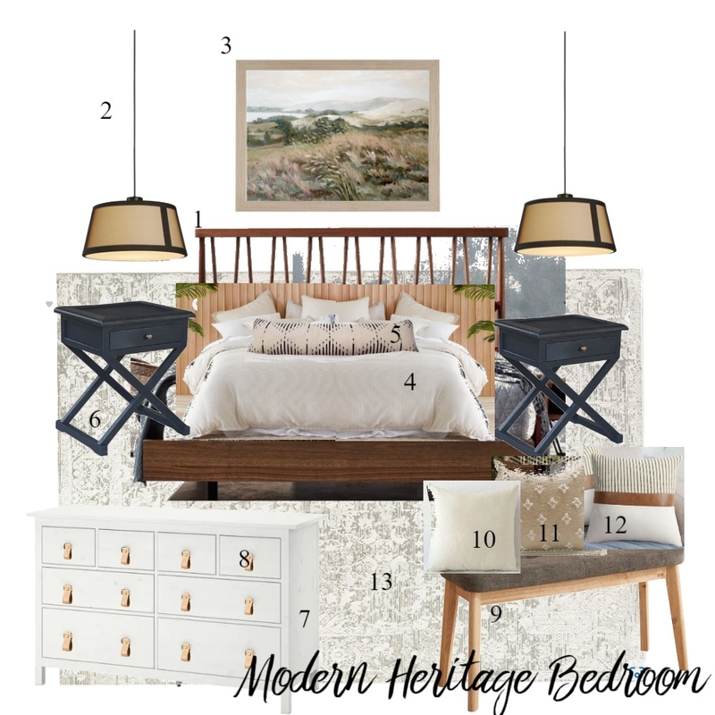 Modern heritage bedroom Mood Board by Annoushka.vasev on Style Sourcebook