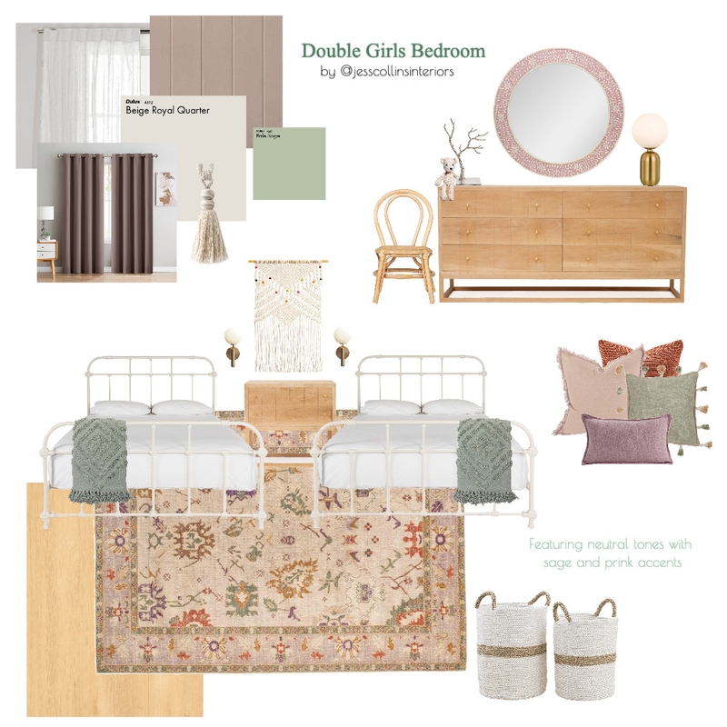 Girls Room Mood Board by Jess Collins Interiors on Style Sourcebook