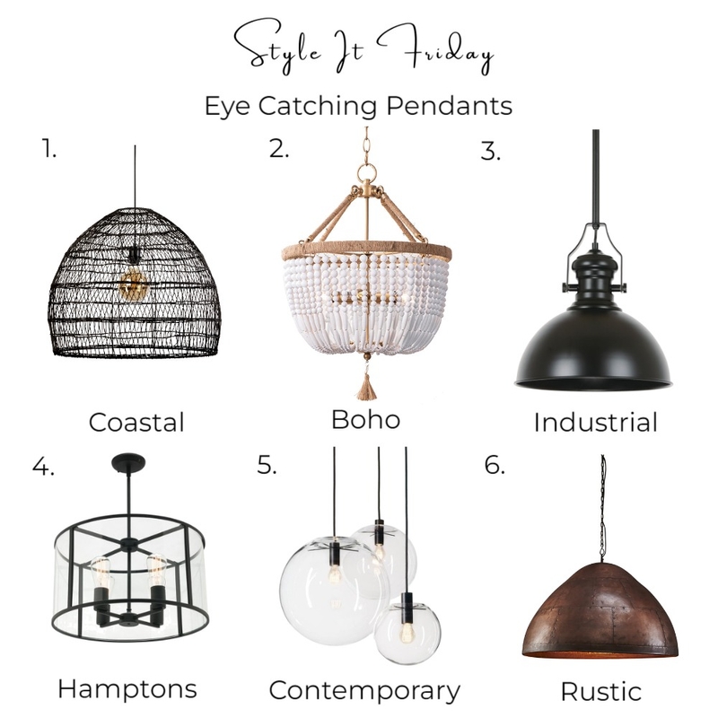 Style It Friday: Eye Catching Pendants Mood Board by Bridgid Collard on Style Sourcebook