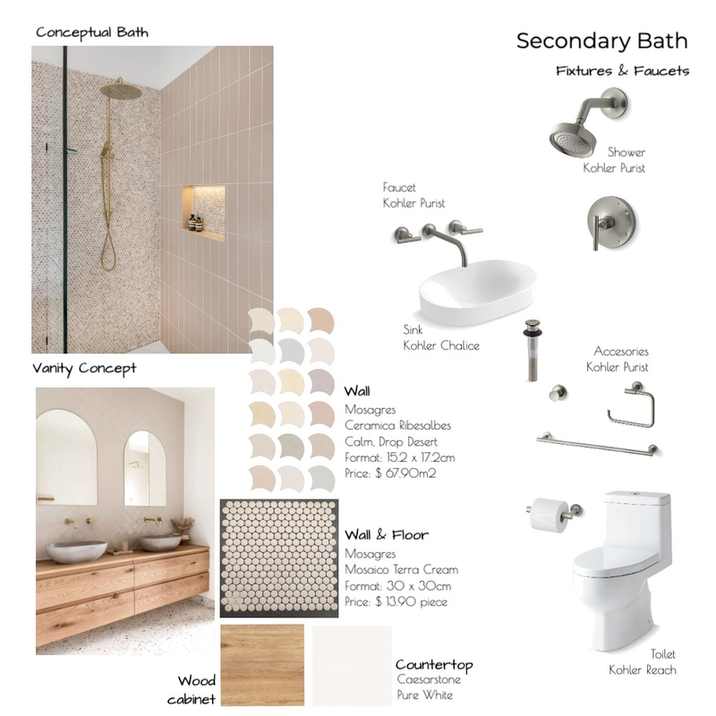 15E Secondary Bath.Option 4 Mood Board by Noelia Sanchez on Style Sourcebook