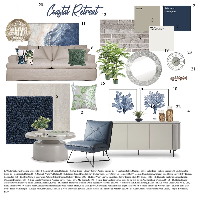 Coastal Retreat Mood Board by ahmoody on Style Sourcebook