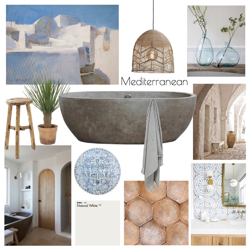 Mediterranean Principal Bath Mood Board by DeannaNMiller on Style Sourcebook