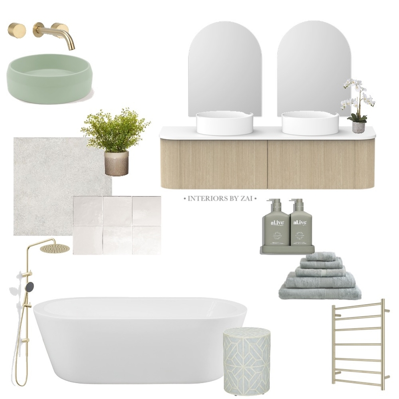 Natural Retreat's Bathroom Mood Board by Interiors By Zai on Style Sourcebook