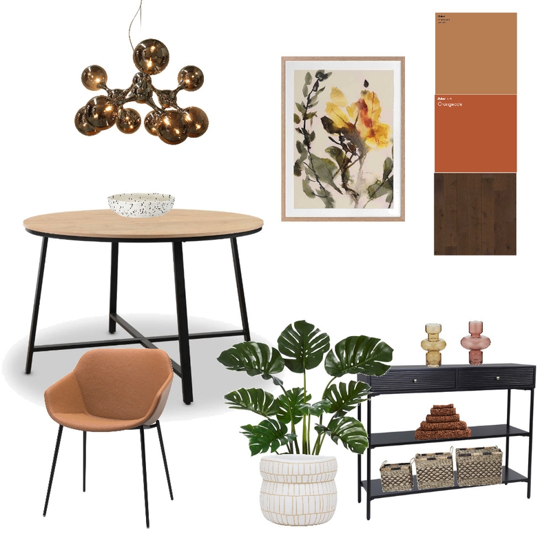 small orange dining room Mood Board by TashaSimiyu on Style Sourcebook