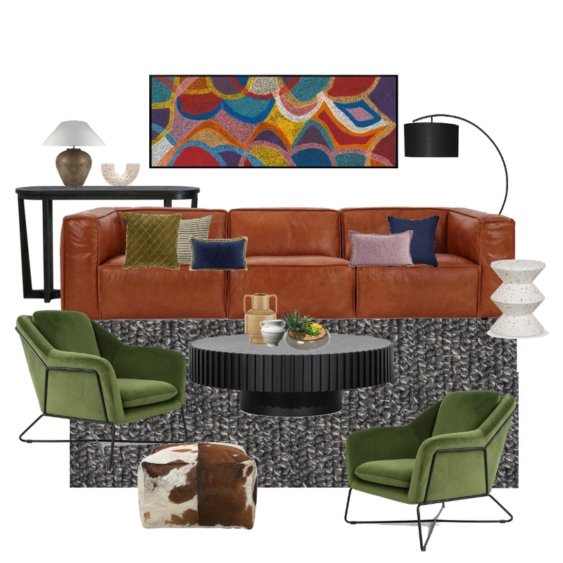 Luxe Living Room Charcoal Rug Mood Board by Studio Hart Creative on Style Sourcebook