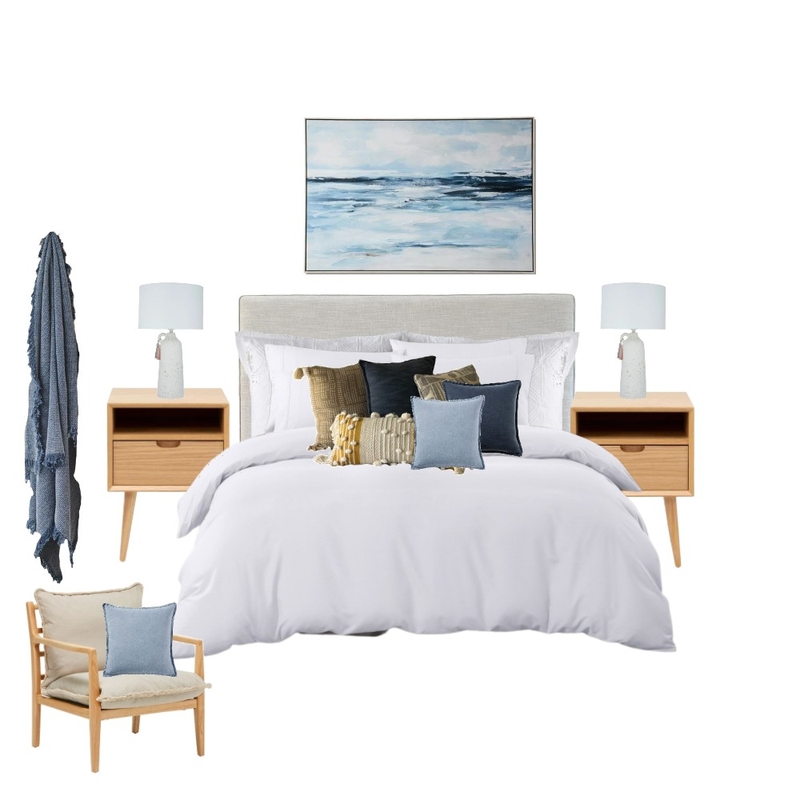 Katrina Bedroom- artwork 3 white beach and chair option Mood Board by C Inside Interior Design on Style Sourcebook