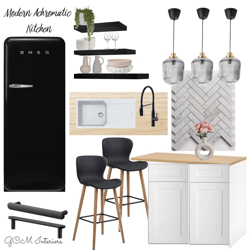 Modern Achromatic Mood Board by GCM Interiors on Style Sourcebook