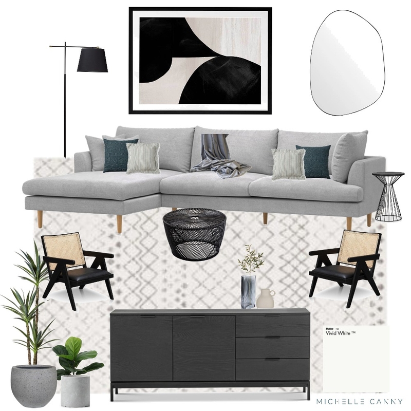 Monochrome Living Area Mood Board by Michelle Canny Interiors on Style Sourcebook