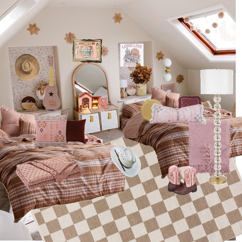 Retro cowgirl inspired bedroom Mood Board by maddylove on Style Sourcebook