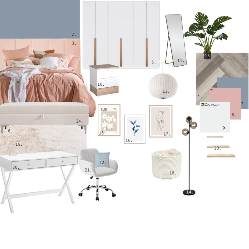 Modern Retro Bedroom Mood Board by Tatii on Style Sourcebook