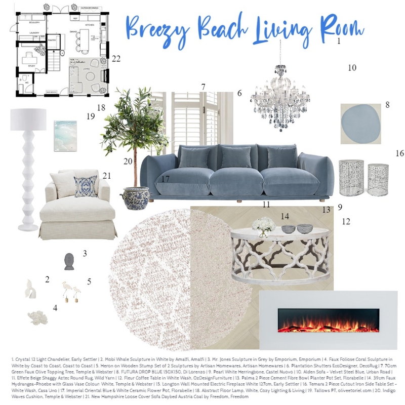 Breezy Beach Living Room Mood Board by scottmoira on Style Sourcebook