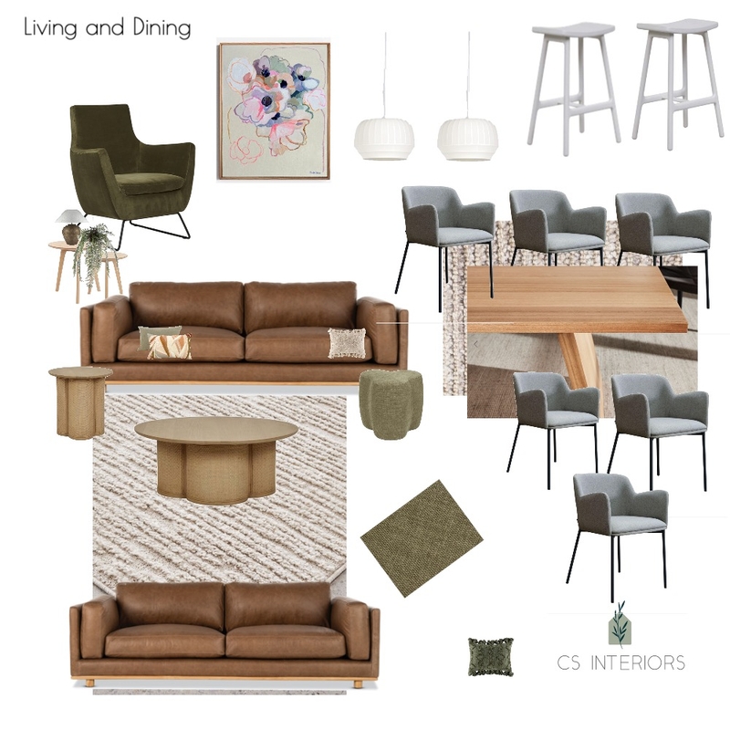 Living and Dining Rhian- WHITE BARSTOOLS Mood Board by CSInteriors on Style Sourcebook