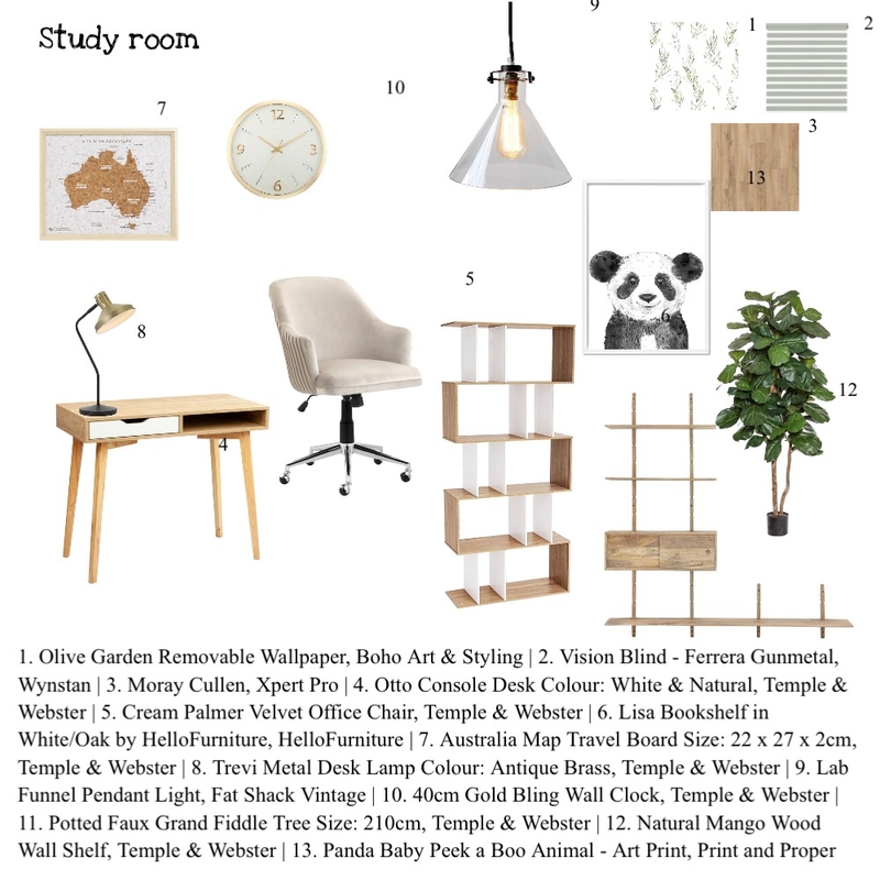 Study Mood Board by mariayevm0610@gmail.com on Style Sourcebook