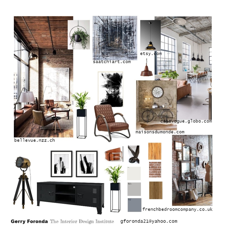 Industrial style living room Mood Board by gerryforonda on Style Sourcebook