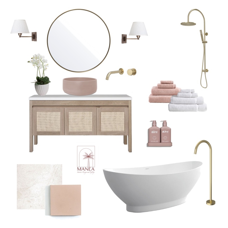 Feminine Bathroom Mood Board by Manea Interior Design & Styling on Style Sourcebook