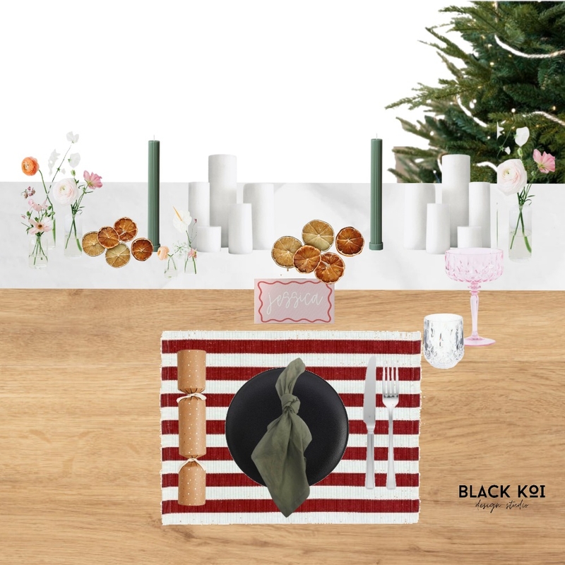 Friendsmas Table Mood Board by Black Koi Design Studio on Style Sourcebook