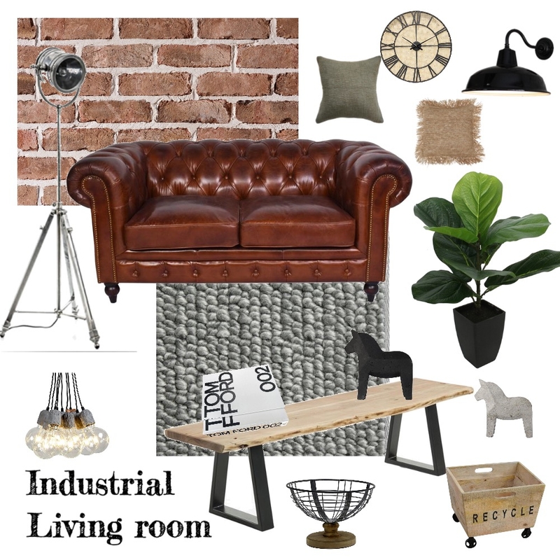 Industrial Living Room Mood Board by klaudined on Style Sourcebook