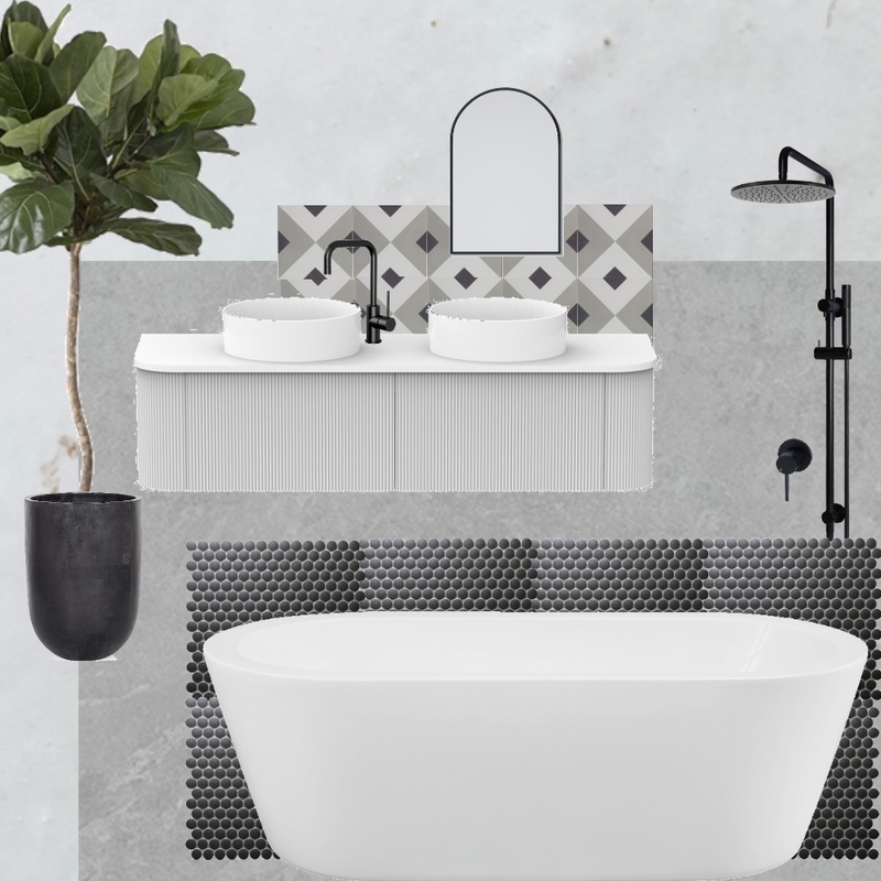 Grey Bathroom Mood Board by gemcnally@gmail.com on Style Sourcebook