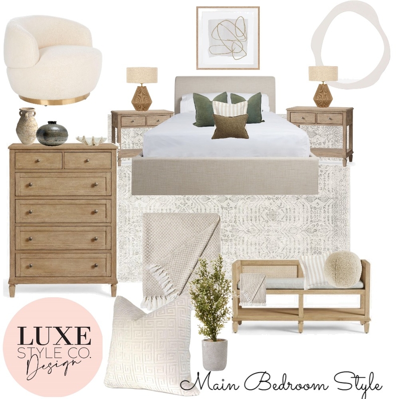 Modern Coastal farmhouse Bedroom Mood Board by Luxe Style Co. on Style Sourcebook