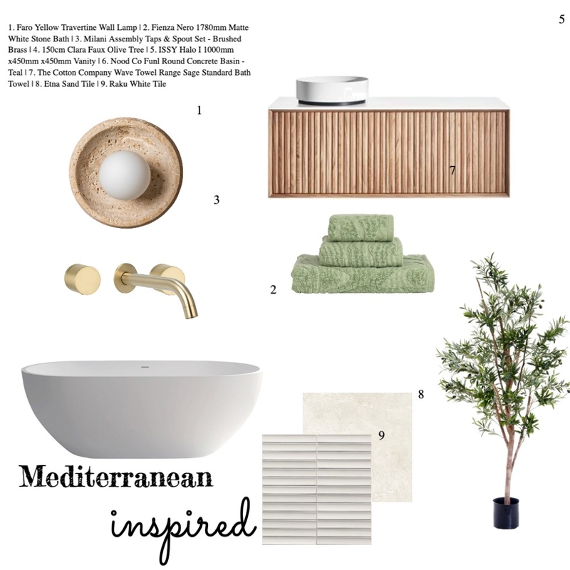 Mediterranean Insoired Mood Board by Savannah Interior Design on Style Sourcebook